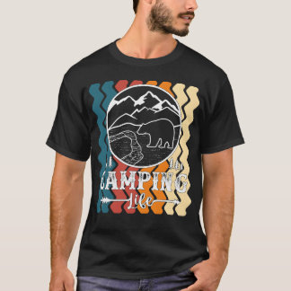 キャンピングライフ レトロ ファッション ギフト Tシャツ