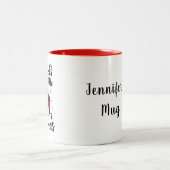 キャンピングラバーバッファロープレイドトレーラークリスマス ツートーンマグカップ (中央)