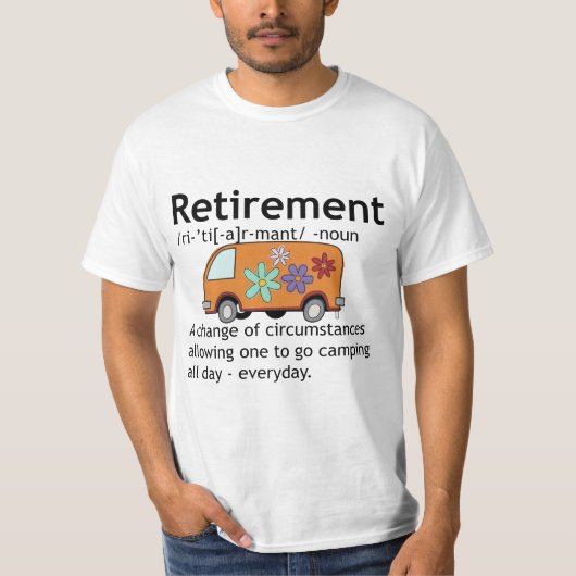 キャンピングラバー退職定義おもしろい Tシャツ (正面)