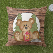キャンピングランタンベアおもしろい装飾用クッション クッション (芝生)