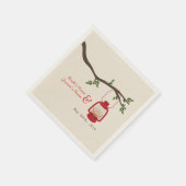 キャンピングランタン+木結婚のナプキン スタンダードカクテルナプキン (角)