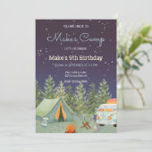 キャンピングリュックの少年誕生日招待状 招待状 (スタンド正面)