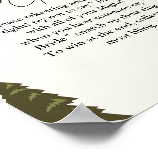 キャンピングリングゲーム花嫁と言わない ポスター (角)