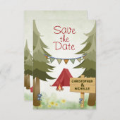キャンピングレッドテントウッドランド結婚ズ セーブザデート (正面/裏面)