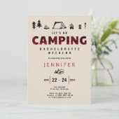 キャンピングレッドプレイドアウトドアバチェロレッテ週末 招待状 (スタンド正面)