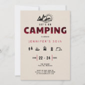 キャンピングレッドプレイドアウトドア30thバースデーウィークエンド 招待状 (正面)