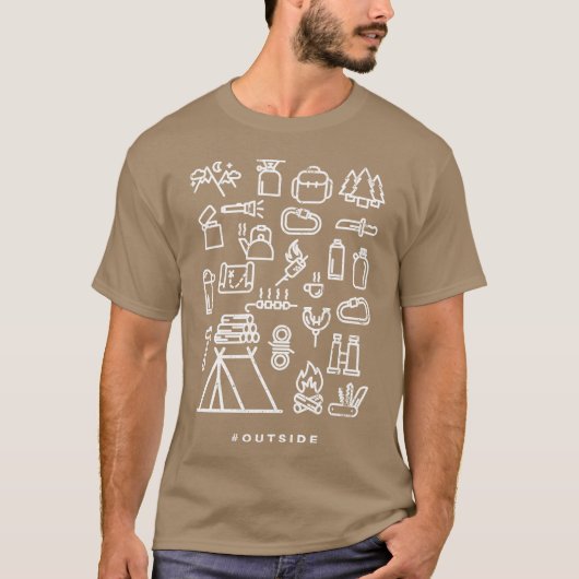 キャンピングレールアイコンセット レトロ Tシャツ (正面)