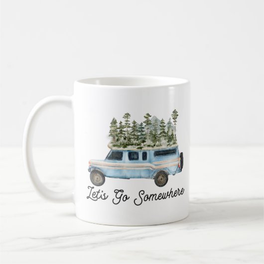 キャンピングロードトリップ引用文レッツオークドゥ コーヒーマグカップ (左)