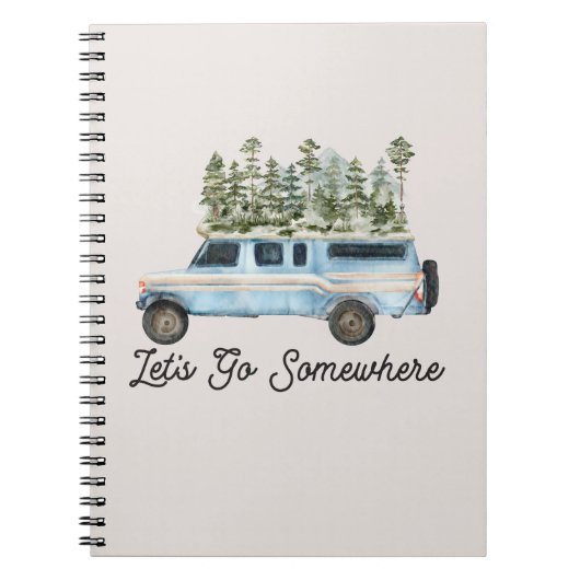 キャンピングロードトリップ引用文レッツオークドゥ ノートブック (正面)