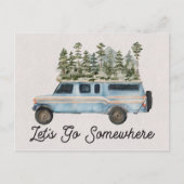 キャンピングロードトリップ引用文レッツオークドゥ ポストカード (正面)