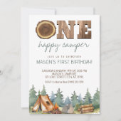 キャンピングワンハッピーキャンパーボーイの誕生日 招待状 (正面)