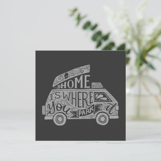 キャンピングヴァンライフおもしろい感動的引用文 カード (スタンド正面)