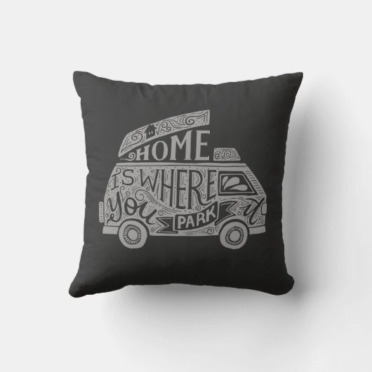 キャンピングヴァンライフおもしろい感動的引用文 クッション (裏面)