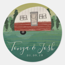 キャンピングヴィンテージキャンパーブライダルシャワーゲタウェイ ラウンドシール
