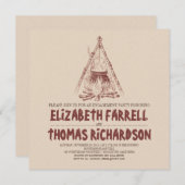 キャンピング婚約パーティ招待状 招待状 (正面/裏面)