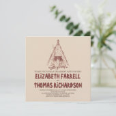 キャンピング婚約パーティ招待状 招待状 (スタンド正面)