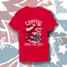 キャンピング愛国家族旅行年Tシャツ