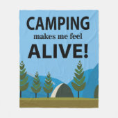 キャンピング感じで生きキャンプ フリースブランケット (正面)