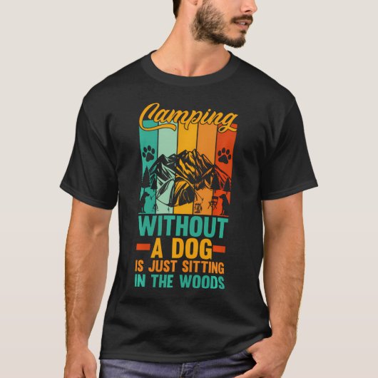 キャンピング焚き火キャンプライフ森 Tシャツ (正面)