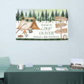 キャンピング焚き火 キャンプファイヤー マシュマロアウトドア誕生日 横断幕 (トレードショー)