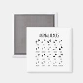 キャンピング用動物の足跡Tシャツ 自然探検 マグネット (正面/裏面)