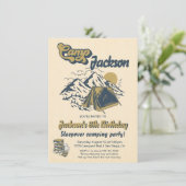 キャンピング素朴スリーポバーバースデーパーティー 招待状 (スタンド正面)