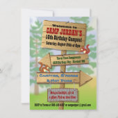 キャンピング素朴スリーポバーパーティの招待状 招待状 (正面)