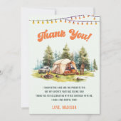 キャンピング素朴バースデーパーティーサンキューカード 招待状 (正面)