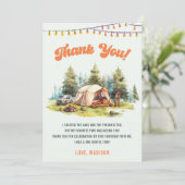 キャンピング素朴バースデーパーティーサンキューカード 招待状 (スタンド正面)