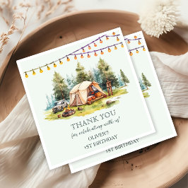 キャンピング素朴バースデーパーティー スタンダードカクテルナプキン