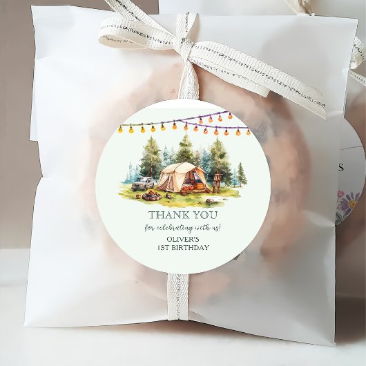 キャンピング素朴バースデーパーティー フェイバータグ