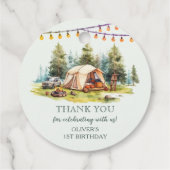 キャンピング素朴バースデーパーティー フェイバータグ (裏面)