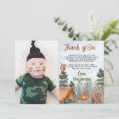 キャンピング・ウッドランドの誕生日パーティーお礼カード サンキューカード (スタンド正面)