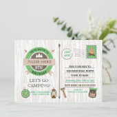 キャンピング キャンプアウト バースデーパーティー 男の子 女の子 ご招待 招待状 (スタンド正面)