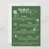 キャンピング グランピング キャンプ ウィークエンド 緑の 30歳の誕生日 招待状 (裏面)