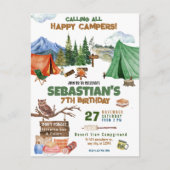 キャンピング バースデーパーティー 現代の子供たち ポストカード (正面)