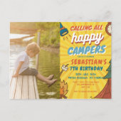 キャンピング バースデーパーティ 現代の子供たち ポストカード (正面)