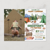 キャンピング バースデーパーティ 現代の子供たち ポストカード (正面)