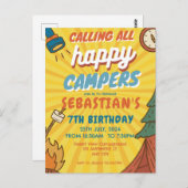 キャンピング バースデーパーティ 現代の子供たち ポストカード (正面/裏面)