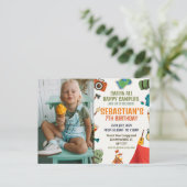 キャンピング バースデー パーティーの写真 ポストカード (スタンド正面)