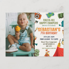 キャンピング バースデー パーティーの写真 ポストカード