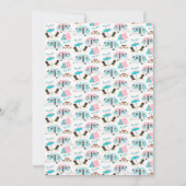 キャンピング バースデー パーティー かわいい レトロ スタイル 招待状 (裏面)