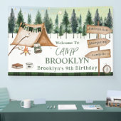 キャンピング・バーン・キャンプファイヤー・スモア・アウトドア・バースデー 横断幕 (トレードショー)