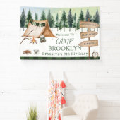 キャンピング・バーン・キャンプファイヤー・スモア・アウトドア・バースデー 横断幕 (インサイチュ)