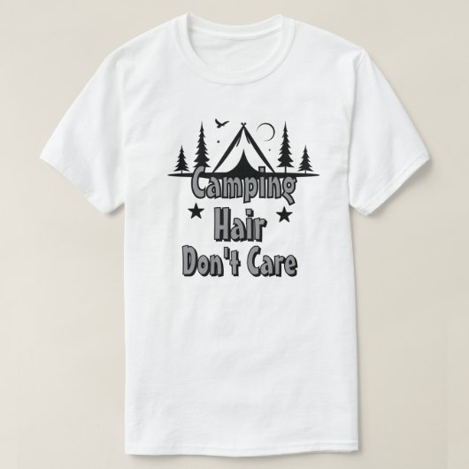 キャンピング+ヘア+は+気にしない Tシャツ (デザイン正面)