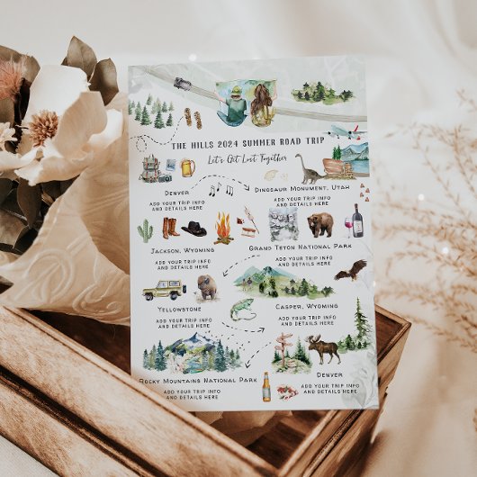 キャンピング  マウンテンズ  サマー  ロードトリップ  イテリナリー 招待状
