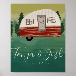 キャンピング ヴィンテージ キャンパー ブライダルシャワー ゲットアウェイ ポスター