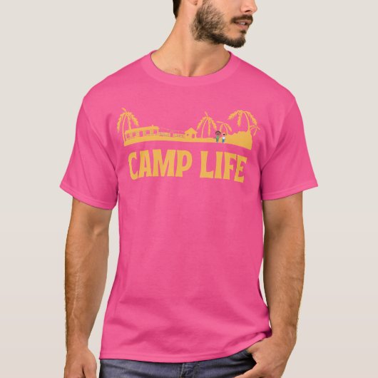 キャンピング – 女性男性キャンプ Tシャツ (正面)