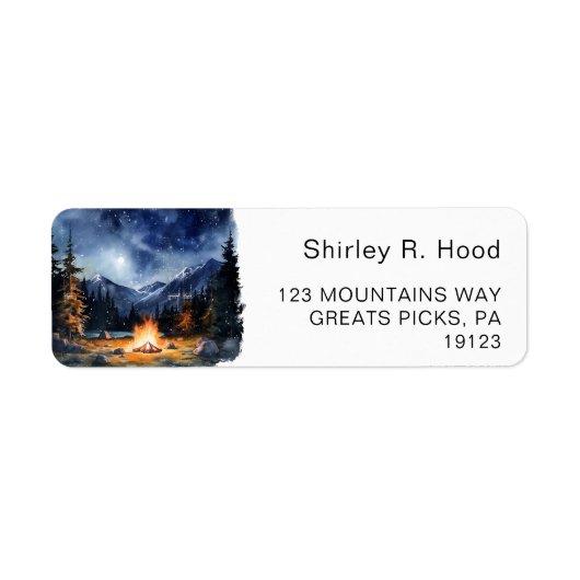 キャンピング 山 バチェロレッテ 週末 帰還 ラベル (正面)