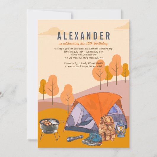 キャンピング 招待状 (正面)